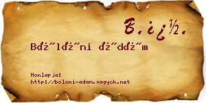 Bölöni Ádám névjegykártya